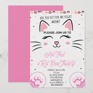 Invitación de cumpleaños de Kitty y amigos, P