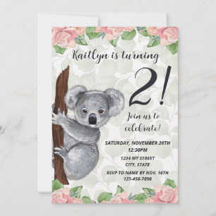 Invitación de cumpleaños de Koala