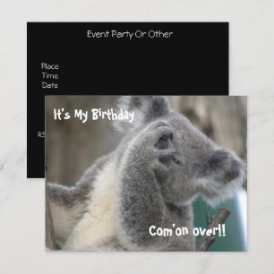 Invitación de cumpleaños de koala