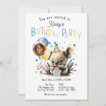 Invitación de cumpleaños de Koala