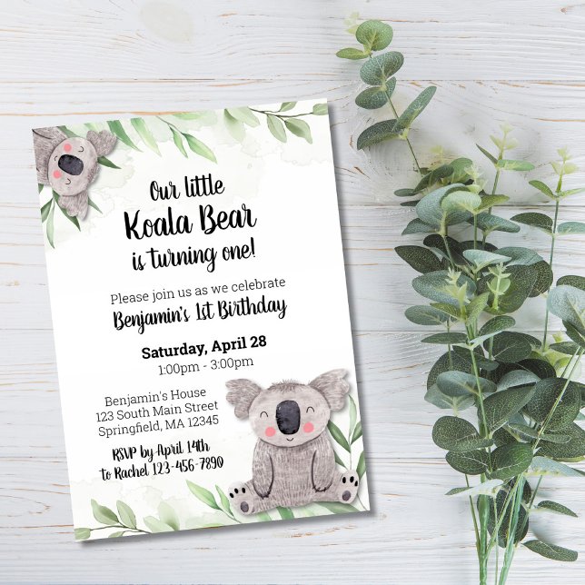 Invitación de cumpleaños de koala (Subido por el creador)