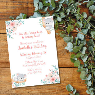 Invitación de cumpleaños de koala
