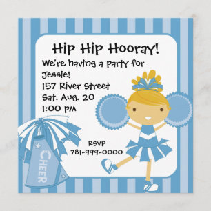 Invitación de cumpleaños de KRW Blue CheerLeader 2