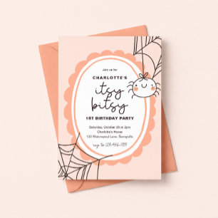 Invitación de cumpleaños de la arañita Itsy Bitsy