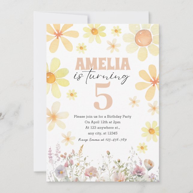 Invitación de cumpleaños de la arena del desierto  (Anverso)