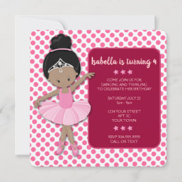 Invitación de cumpleaños de la bailarina afroameri