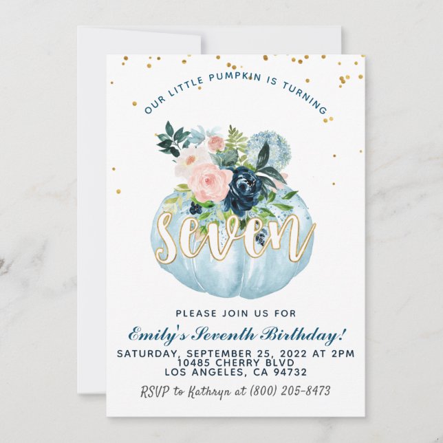 Invitación de cumpleaños de la Calabaza (Anverso)