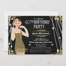 Invitación de cumpleaños de la chica Flapper de El