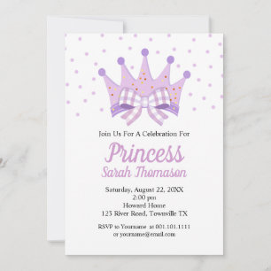 Invitación de cumpleaños de la corona de princesa 
