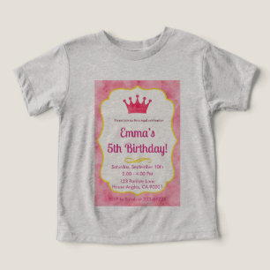 Invitación de cumpleaños de la corona rosa   zazzl