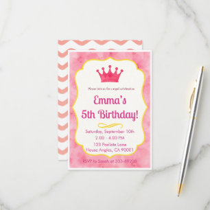 Invitación de cumpleaños de la corona rosa zazzl