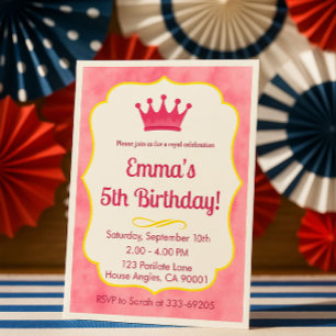 Invitación de cumpleaños de la corona rosa zazzl