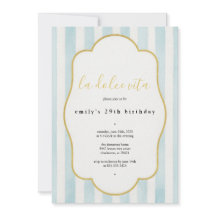 Invitación de cumpleaños de La Dolce Vita