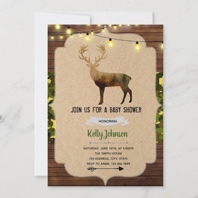 Invitación de cumpleaños de la ducha de bebé de ve (Anverso)