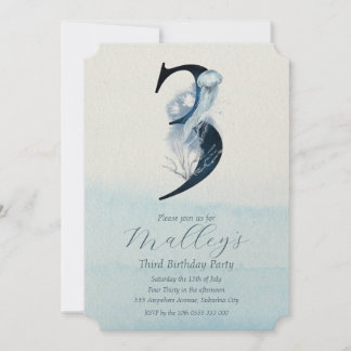 Invitación de cumpleaños de la edad de las medusas