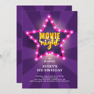 Invitación de cumpleaños de la estrella de cine