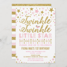 Invitación de cumpleaños de la estrella pequeña Tw