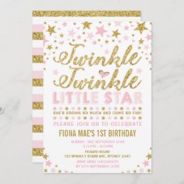 Invitación de cumpleaños de la estrella pequeña Tw