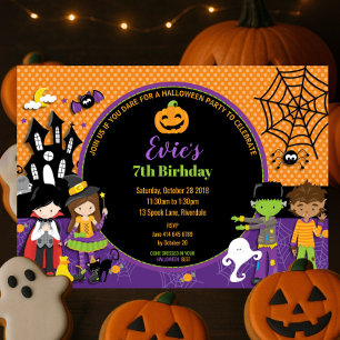 Invitación de cumpleaños de la fiesta de Halloween