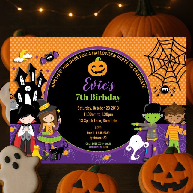 Invitación de cumpleaños de la fiesta de Halloween (Subido por el creador)