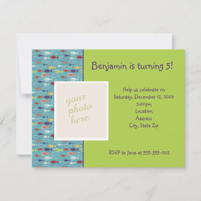 Invitación de cumpleaños de la foto (Anverso)