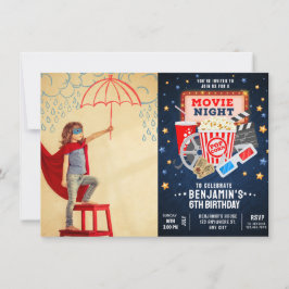 Invitación de cumpleaños de la foto de la noche de