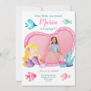Invitación de cumpleaños de la foto de pescados de