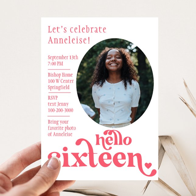 Invitación de cumpleaños de la foto para ella | Di (Subido por el creador)