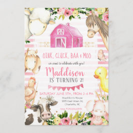 Invitación de cumpleaños de la granja chica
