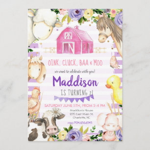Invitación de cumpleaños de la granja chica