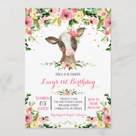 Invitación de cumpleaños de la granja de chicas