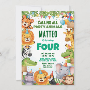 Invitación de cumpleaños de la jungla