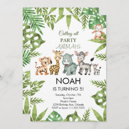 Invitación de cumpleaños de la jungla de Safari An