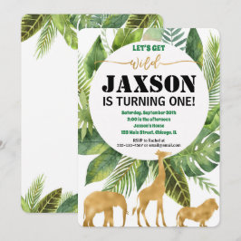 Invitación de cumpleaños de la jungla de Safari pa