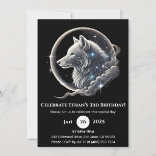 Invitación de cumpleaños de la Luna Llena del Lobo