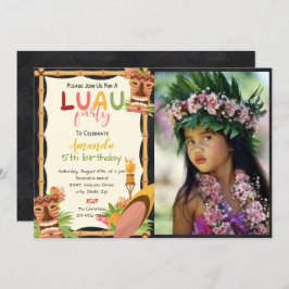 Invitación de cumpleaños de la máscara tropical Lu