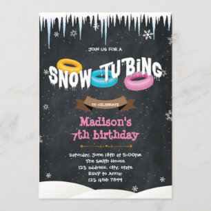 Invitación de cumpleaños de la nieve para el tubér