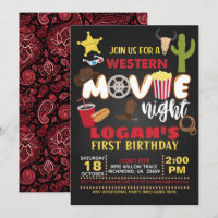Invitación de cumpleaños de la noche de películas