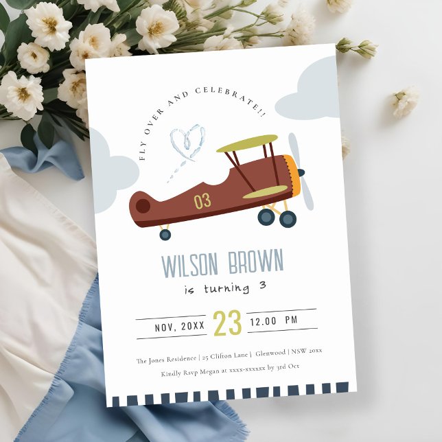 Invitación de cumpleaños de la nube de la aeronave (Subido por el creador)