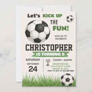 Invitación de cumpleaños de la pelota de fútbol