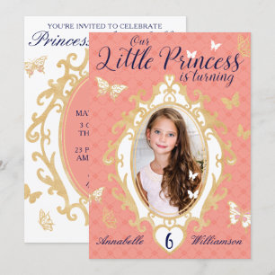 Invitación de cumpleaños de la pequeña princesa ro