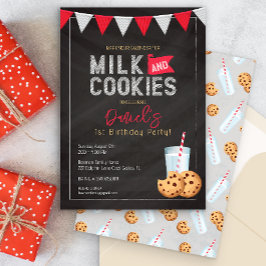 Invitación de cumpleaños de la pizarra de leche y 