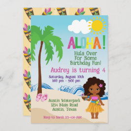 Invitación de cumpleaños de la playa tropical Aloh