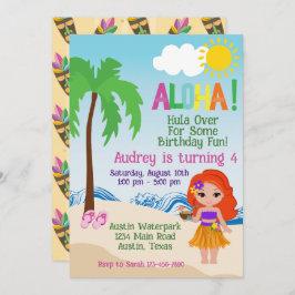 Invitación de cumpleaños de la playa tropical Aloh