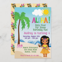 Invitación de cumpleaños de la playa tropical Aloh