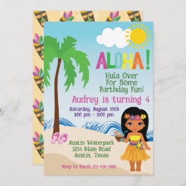 Invitación de cumpleaños de la playa tropical Aloh