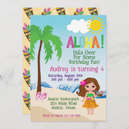 Invitación de cumpleaños de la playa tropical Aloh