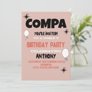 Invitación de cumpleaños de la Pluma de Peso