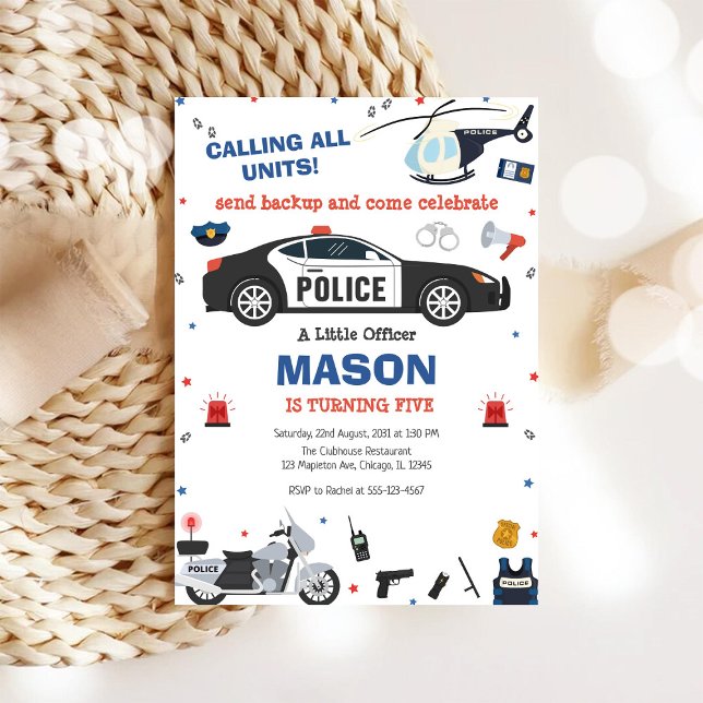 Invitación de cumpleaños de la policía Fiesta de o (Subido por el creador)