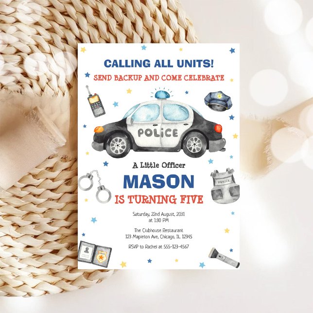 Invitación de cumpleaños de la policía Fiesta de o (Subido por el creador)